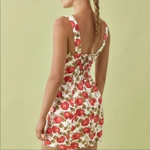 knee length dresses for ladies Brigitte Linen Midi Dress - Bouquets